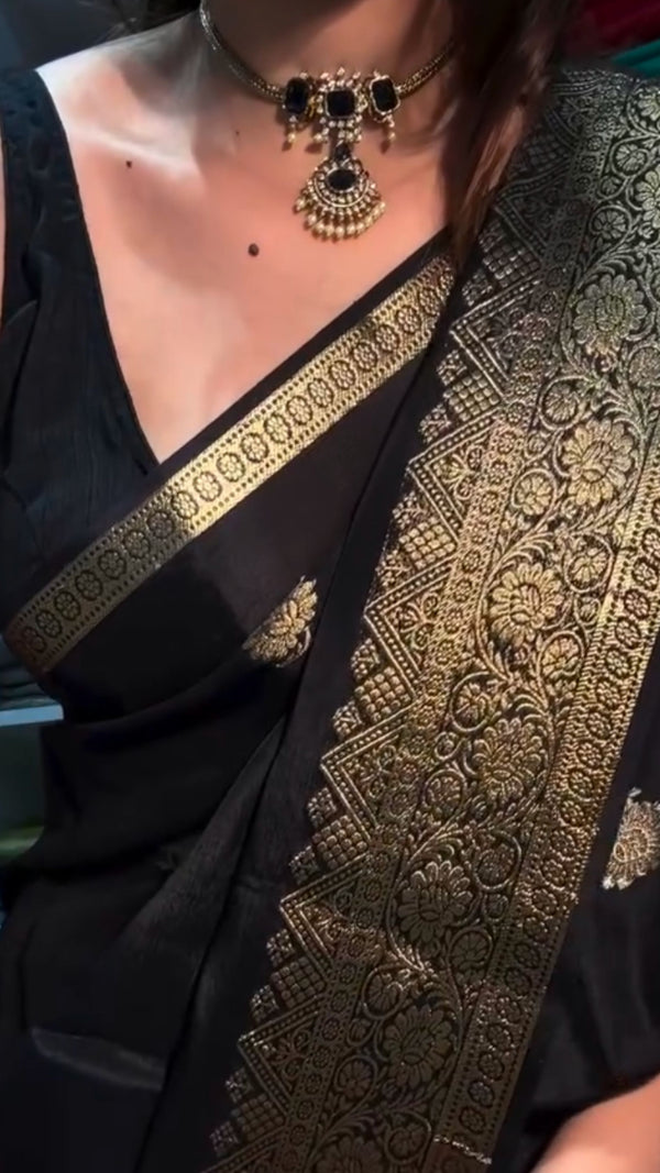 Black Chiffon Saree